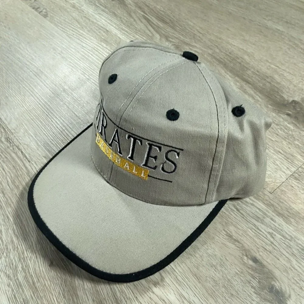 Vintage Pittsburgh Pirates Hat Snapback‎ MLB Baseball Beige Black Fantastic Cap